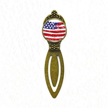 Imagem de Marcador de página retrô com a bandeira dos Estados Unidos Bend Stars and Stripes