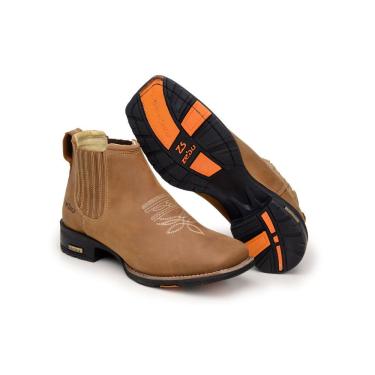 Imagem de Botina Zebu Bico Quadrado Masculina Em Couro Mustang Sela - 57020