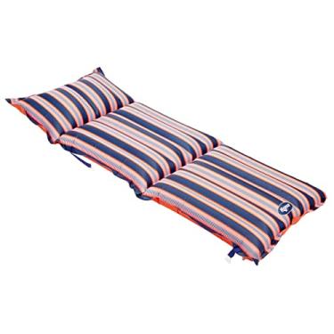 Imagem de Aqua LEISURE - Cadeira Inflável ou Espreguiçadeira Dupla Conversível 193 cm x 78,7 cm - Azul - Moderno - Plástico - Com Apoio de Braço - Ideal para Banho de Sol e Relaxar - Unissexo