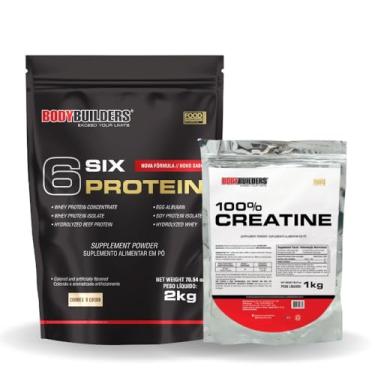 Imagem de Kit Whey Protein Concentrado 6 Six Protein 2kg + 100% Creatina 500g - Bodybuilders (Cookies & Cream)