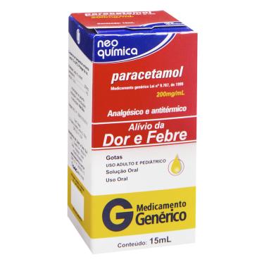 Imagem de Paracetamol 200mg Solução Oral 15ml Neo Química Genérico 15ml