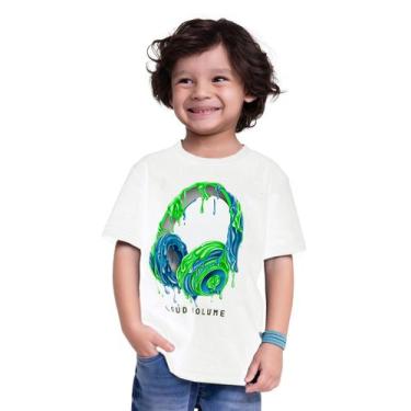 Imagem de Camiseta Infantil Branca Manga Curta Headphone Slime Kyly