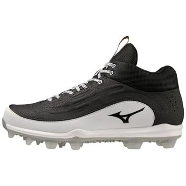 Imagem de Mizuno Chuteira masculina Ambition 3 Mid TPU Baseball, Preto/branco, 12.5