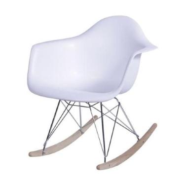 Imagem de Cadeira De Balanço Eames Com Braço Branca - Mercado Cadeiras