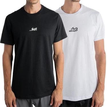 Imagem de Kit 2 Camisetas Lost Branding Sm24 Masculina Branco/Preto - ...Lost