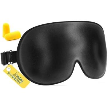 Imagem de Máscara para dormir de seda para homens e mulheres, máscara confortável super macia com alça ajustável, 100% seda pura, funciona com cada posição de soneca, venda definitiva para auxiliar