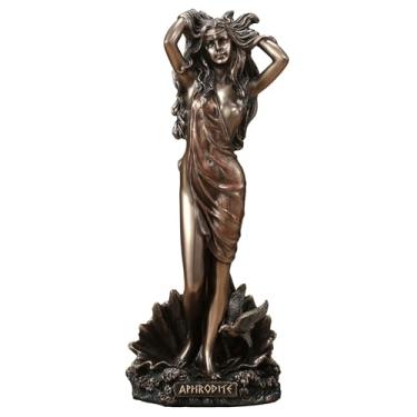 Imagem de Veronese Design 15,5 cm O nascimento de Afrodite deusa grega do amor e da beleza Escultura de resina fundida a frio Estátua antiga com acabamento em bronze