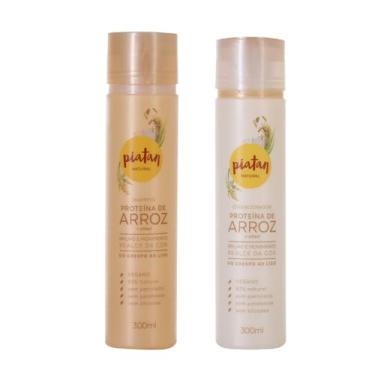 Imagem de Kit Shampoo e Condicionador Vegano para Hidratação Intensa - Fórmula com Proteína de Arroz e Xilitol 300ml Piatan Natural