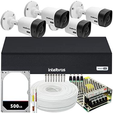 Imagem de Kit Cftv Intelbras 4 Câmeras Vhc 1120 720p Mhdx 1004C Com Hd