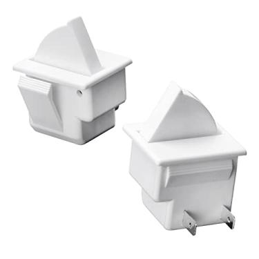 Imagem de Heyiarbeit Interruptor de luz de porta de geladeira 2 pinos interruptor de substituição universal NC 2,5A 250V / 5,0A 125V para a maioria das geladeiras, freezer, branco, 2 peças