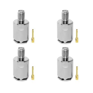 Imagem de BJDZ Conector coaxial de rádio 50Ohm 4 peças SMA fêmea conector reto montagem com cabo coaxial LMR240 H155 RG59 para sistema de antena 4G/5G, transmissão de sinal, dispositivo de comunicação.