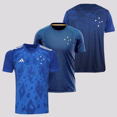 Imagem de Kit 3 Camisas Cruzeiro Azul-Masculino