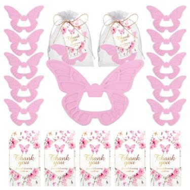 Imagem de Qonmpcvu 50 conjuntos de lembrancinhas de chá de bebê borboleta abridor de garrafa de borboleta lembrancinhas de festa de casamento para convidados abridor de garrafas de borboleta de quinze anos com