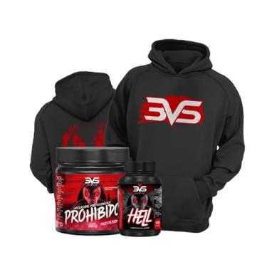 Imagem de 3VS Nutrition Kit de Pré Treino Prohibido 360g Sabor Algodão Doce + Moletom Exclusivo Tam M + Termogênico 120 Cáps