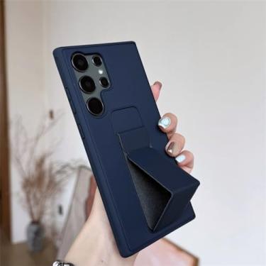 Imagem de Capa de telefone magnética com pulseira de luxo para Samsung Galaxy S24 S23 Utra S22 S21 S20 FE S10 Note 20 10 Plus Capa de couro, Marinha, para Galaxy S24