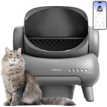 Imagem de Caixa de Areia para Gatos, 11.23L Caixa de Areia Autolimpante,M1 Caixa de Areia para Gatos com Tampa Aberta e Autolimpante com Controle de APP