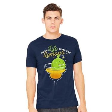 Imagem de TeeFury - When Life Gives You Lemons - Texto masculino, camiseta, Preto, 3G