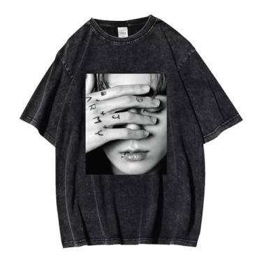 Imagem de Camiseta K-pop Jungkook Solo Seven, camiseta vintage estampada lavada streetwear camisetas vintage unissex para fãs, 4, P