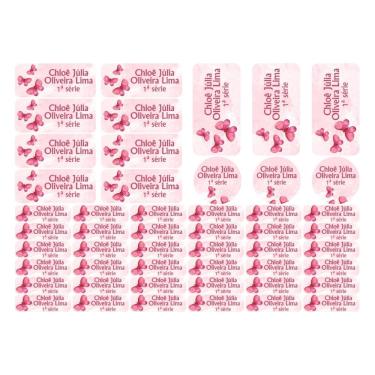 Imagem de Adesivo Etiqueta Escolar Personalizado Vinil Borboleta 50 UN