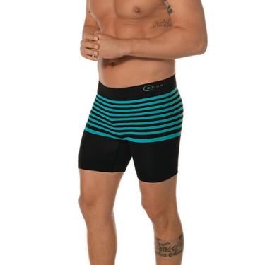 Imagem de Cueca Boxer Linhas Esportivas Ultraleve Zeus Demillus 90102 Azul Capri