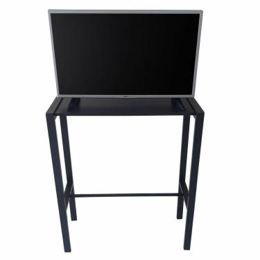 Imagem de Aparador Prateleira Industrial Mônaco Mdf Preto 80Cm