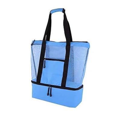 Imagem de Bolsa Térmica C/Compartimento Para Praia Piscina Campo (AZUL)