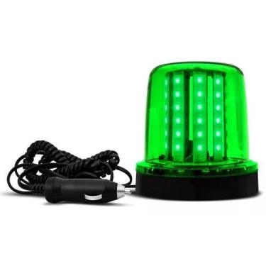 Imagem de Giroflex 54 Led Giroled Sinalizador 12/24v Imã Verde Luz Emergencia - 