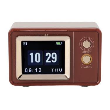 Imagem de Alto-falante Bluetooth retrô, Alto-falante Sem Fio Pequeno e Bonito Com Display de Letras, Display de Imagem de Calendário de Relógio, Decoração Vintage para Festa, Escritório,Casa