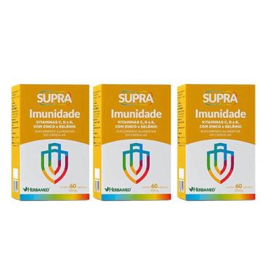 Imagem de Kit 3 Supra Imunidade Vitaminas, Zinco E Selênio 60 Capsulas - Herbame
