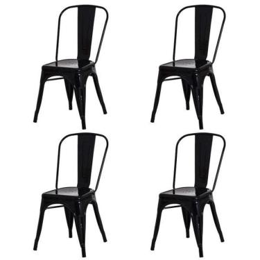 Imagem de Kit 4 Cadeiras Tolix Iron Industrial Preta
