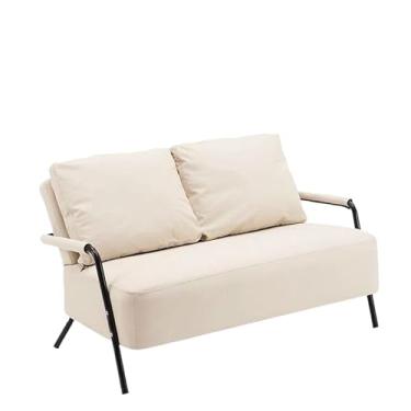 Imagem de XINCHANG Sofá-cama grosso, sofá-cama, sofá sofá moderno para sala de estar, escritório em casa (125 x 65 x 70 cm, branco - couro de garra de gato resistente ao desgaste e resistente a arranhões)