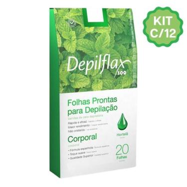 Imagem de Kit 12 Caixas Folhas Prontas Cera Depilatória Depilação Corporal Depil