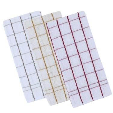 Imagem de Kit 3 panos de prato teka chef premium atoalhado 100% algodão 45x70 cm