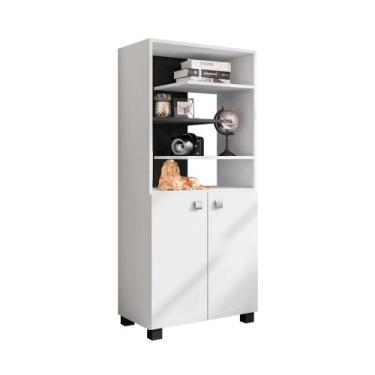 Imagem de Armário Luna Para Escritório Multiuso 4 Prateleiras 2 Portas - Móveis 