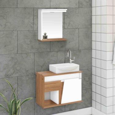 Imagem de Conjunto P/ Banheiro Sicília Suspenso 1 Porta 1 Gaveta AJ Rorato C/ Cu