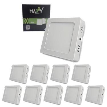 Imagem de Kit 10 Painéis Plafon Led Sobrepor Quadrado 6W FRIO 6500k - Maxxy
