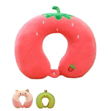 Imagem de Travesseiro de viagem infantil, travesseiro de pescoço de espuma de memória, em forma de U, respirável para viagens, carro, casa, escritório (B)