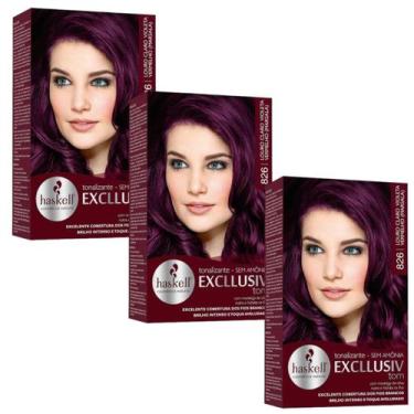 Imagem de Kit 3 TONALIZANTE HASKELL 826 LOURO CLARO VIOLETA VERMELHO