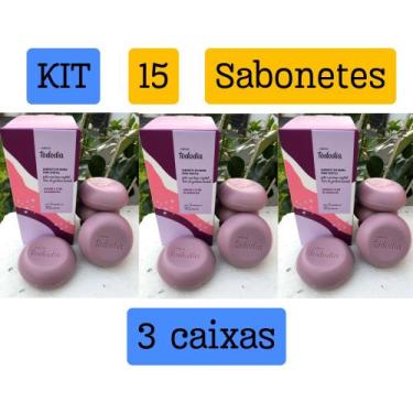 Imagem de Kit 3 caixas de sabonete Ameixa e Flor de baunilha total 15 sabonetes 