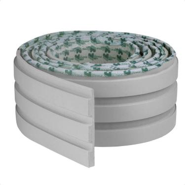 Imagem de Painel Ripado Laminado De Eva Autocolante Flexível Rolo 5mt Cinza