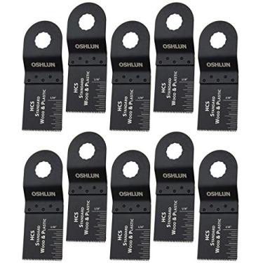 Imagem de Oshlun MMR-0310 Lâmina de ferramenta oscilante HCS padrão de 3,8 cm para Rockwell ou Worx SoniCrafter Hex, pacote com 10
