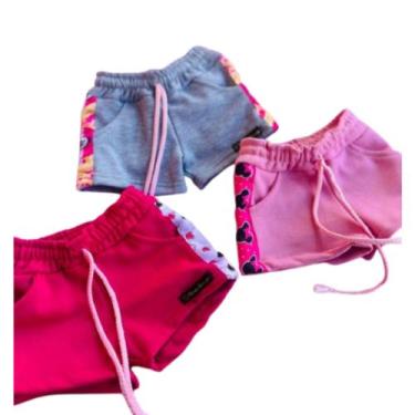 Imagem de Shorts infantil feminino moletinho com cordão - Flor De Maracujá, Pret