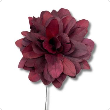 Imagem de Flor De Folha No Galho Arame Dobrável Vinho Variadas Seco Arranjo - IN