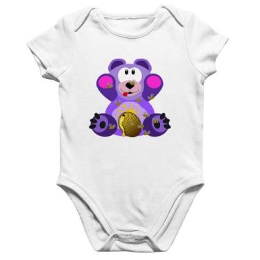 Imagem de Body Bebê Algodão Urso Mel - Foca na Moda, Branco, P