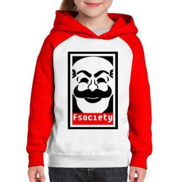 Imagem de Moletom Infantil Fsociety - Foca na Moda, Branco, Vermelho, 12