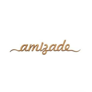 Imagem de Kit 10 Apliques Lettering Palavra Amizade Artesanato MDF Cru 9,8 cm - 