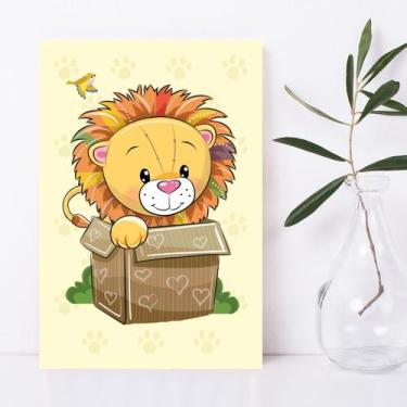 Imagem de Placa Decorativa Infantil Leão Baby Patinhas 30x40cm - Quartinhos