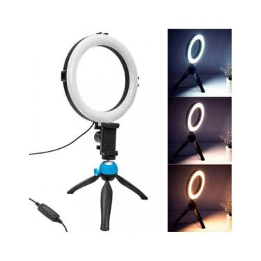 Imagem de Iluminador Ring Ligth Com Suporte Celular Led 6,5 Pol Iluminação - Ele