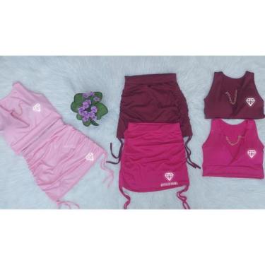 Imagem de Conjunto Cropped com Decote + Saia estampa refletiva - Gringas Model, 