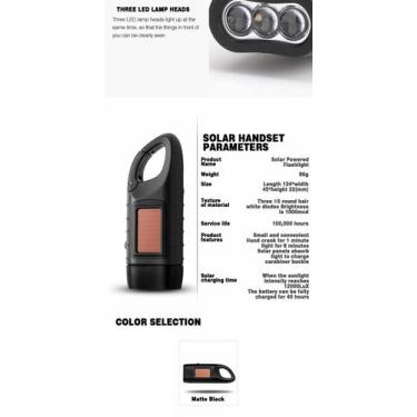 Imagem de Laterna Solar Powered Lanterna LED recarregável, manivela de carregame